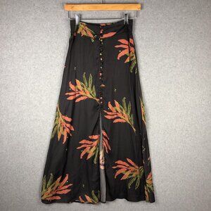 Free People Black and Orange Midi Skirt